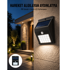 Bahçe Aydınlatması Güneş Enerjili Led Işık Lamba Sensörlü Dekoratif Yeni Nesil