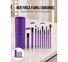 12 Parça Profesyonel Makyaj Fırçası Far Fırçası Allık Fırçası Yumuşak Kıllı