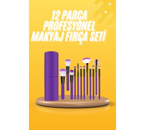 12 Parça Makyaj Fırçası Yumuşak Kıllı Profesyonel Fırça Seti Yüksek Kaliteli Pürüzsüz