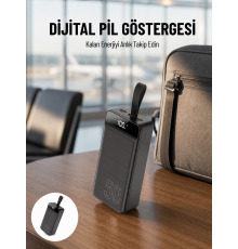 Powerbank 50.000 Mah Dijital Göstergeli Taşınabilir 4 Portlu Hızlı Powerbank Yeni Nesil