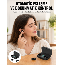 TWS Bluetooth Kulaklık 5.0 Bluetooth Bağlantılı Dokunmatik Kontrol Özelliği Yeni Nesil