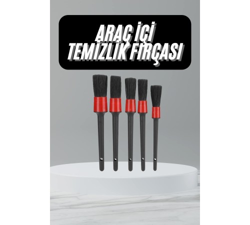 5 Adet Oto Detaylı Temizleyici Araç İçi Temizlik Fırça Seti Koltuk Döşeme Kapı Toz Alma Fırçası