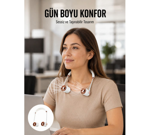 Katlanabilir Asılabilir Fan | USB Şarjlı, 3 Vitesli Sessiz Mini Fan Yeni Nesil