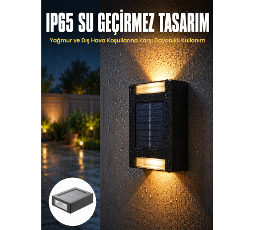 Yeni Model Solar Çift Taraflı Duvar Lambası Dekoratif Duvar Lambası Yeni Nesil