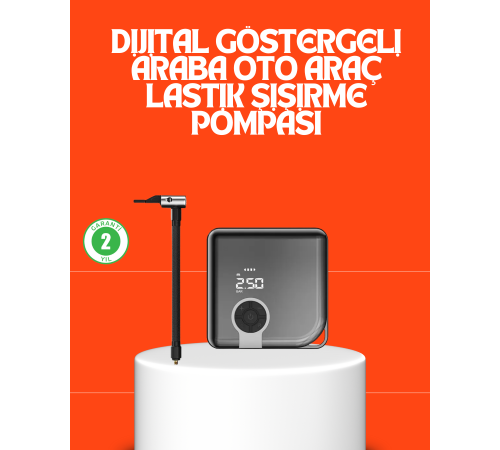 150 PSI Yüksek Basınç Kapasiteli Kablosuz Lastik Pompası