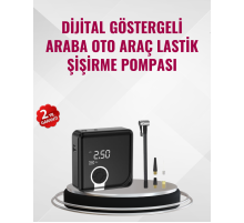 Kompakt Tasarımlı LED Işıklı Taşınabilir Hava Kompresörü