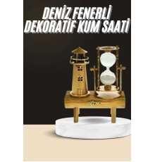 Dekoratif Kum Saati Deniz Feneri Retro Masa Hediyeli Eşya