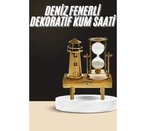 Dekoratif Kum Saati Deniz Feneri Retro Masa Hediyeli Eşya
