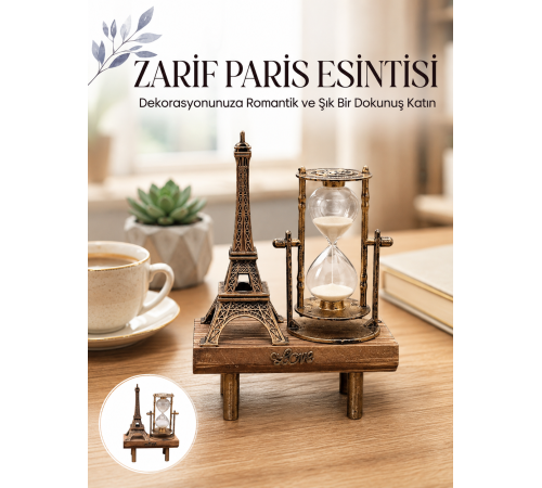 Paris Eyfel Kulesi Hediyelik Eyfel Retro Kum Saati Dekoratif Eşya Yeni Nesil