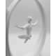 3D Zen Heykeli Beyaz Ay İçinde Meditasyon Figürü Dekoratif Obje