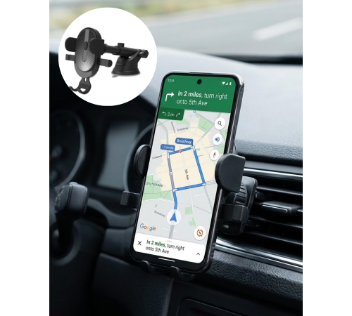 Araç Havalandırma Telefon Tutucu 360 Derece Döner Otomatik Kilitli Stand