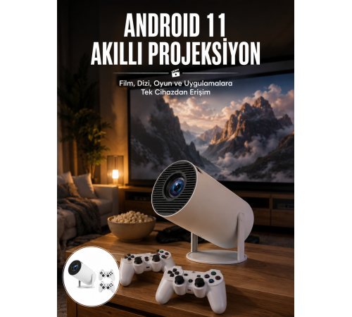 4K Wireless Çift Kollu Kumandalı Oyun Projeksiyonu Retro Video Oyunu Yeni Nesil