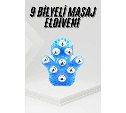 9 Bilyeli Masaj Eldiveni Tüm Vücut Masajına Uygun Kafa Masaj Aleti