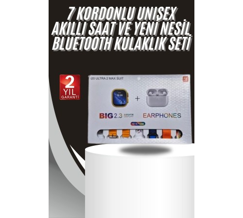9 Ultra Akıllı Saat 49mm 2inç Ekran 7 Kordonlu ve Bluetooth Kulaklık