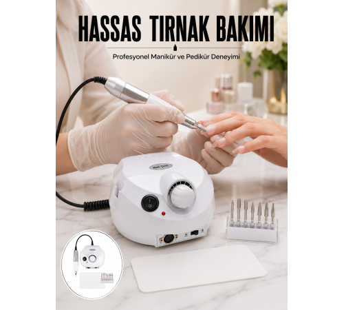 Profesyonel Tırnak Freze Makinesi Çok Fonksiyonlu Manikür Pedikür Seti Yeni Nesil
