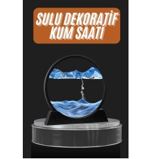 Dekoratif Sulu Kum Saati Ofis Masa Üstü Ev Yuvarlak Kum Saati