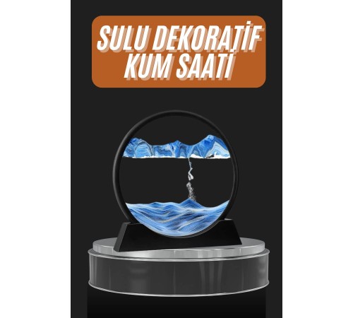 Dekoratif Sulu Kum Saati Ofis Masa Üstü Ev Yuvarlak Kum Saati