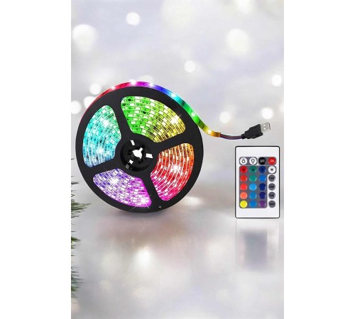 Yeni Nesil RGB Işıklı 10Metre Şerit Led Kumandalı Şarj Edilebilir