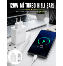 120W Şarj Aleti Type-C Uyumlu Turbo Şarj Aleti Yeni Nesil