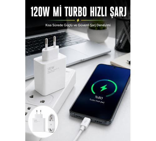 120W Şarj Aleti Type-C Uyumlu Turbo Şarj Aleti Yeni Nesil