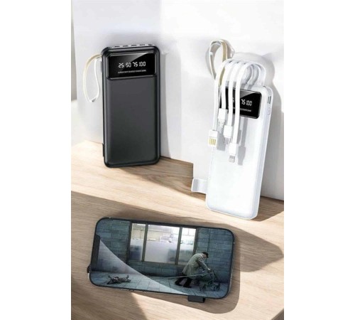 20.000 Mah Led Işıklı LCD Ekran USB Girişli Type-C Lightning Powerbank