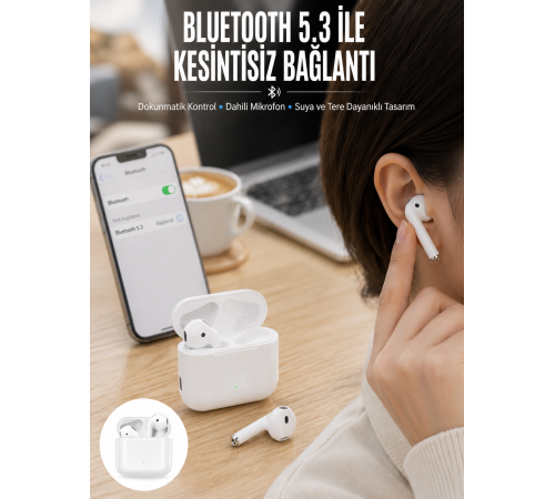 2.Nesil Yeni Model TWS Bluetooth Kulaklık Dokunmatik Kontrol Yüksek Ses Kaliteli Yeni Nesil