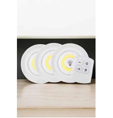 Spot Lamba Led Işık 3'lü Uzaktan Kumandalı Pilli Yapışkanlı Kablosuz