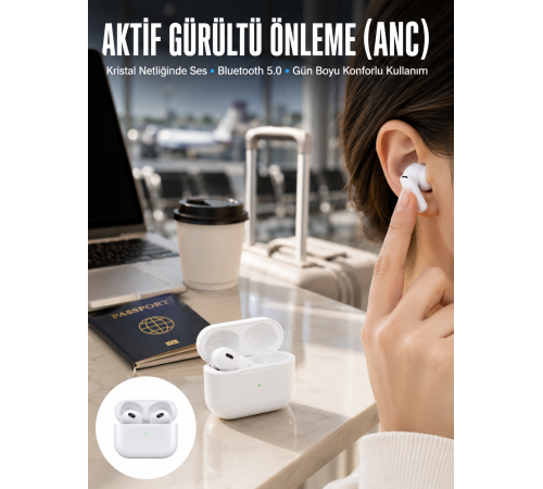Bluetooth Kulaklık 3.Nesil Kablosuz Uzun Pil Ömrü Dokunmatik Kontrol Yeni Nesil