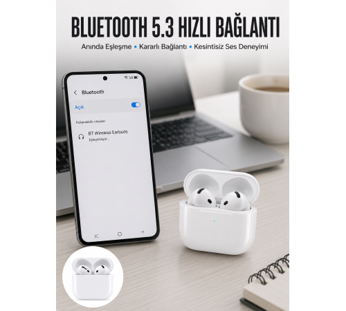 Kablosuz Bluetooth Kulaklık TWS ANC Özelliği Yüksek Ses Kaliteli Yeni Nesil