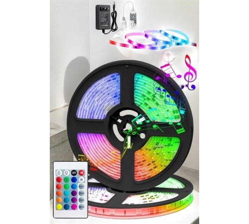 Led Işık 5 Metre Şerit Led RGB Işıklı