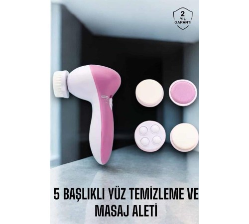 Taşınabilir Yüz Temizleme Cihazı Masaj, Peeling, Temizlik 5 Başlıklı