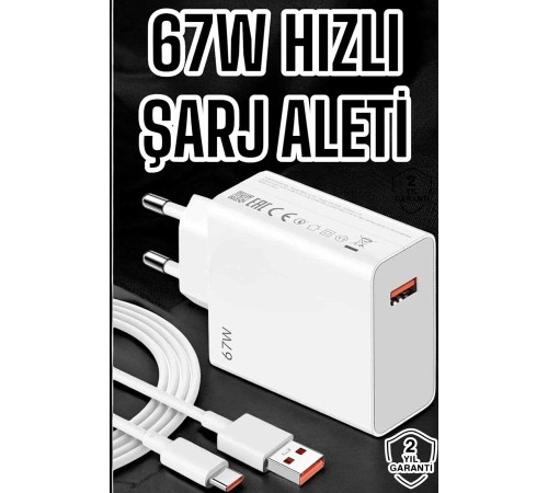 67W Şarj Aleti Turbo Hızlı Type-C Şarj