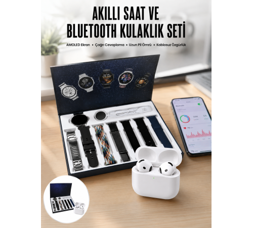 2025 Model Akıllı Saat ve Yeni Nesil Pro Bluetooth Kulaklık ANC Özelliği