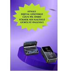 Powerbank Aynalı Bluetooth Kulaklık Ve Akıllı Saat Seti ANC Özelliği Dokunamatik