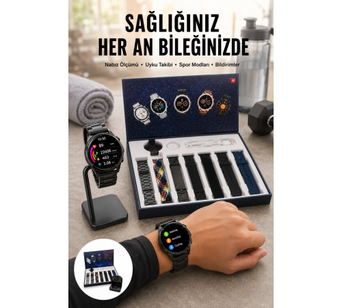 Yeni Nesil Akıllı Saat 2024 Model Uyku ve Sağlık Takibi Bluetooth Bağlantılı Yeni Nesil