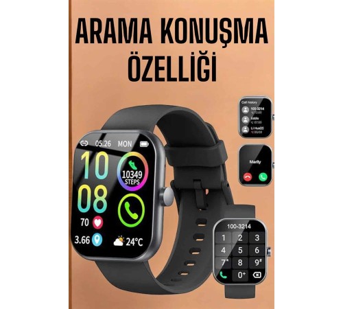 Akıllı Saat Tema Değiştirme Bluetooth Bağlantılı Arama Cevaplayan