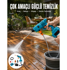 Şarjlı Oto Yıkama, Bahçe Sulama Tabancası Makinesi Yüksek Basınçlı