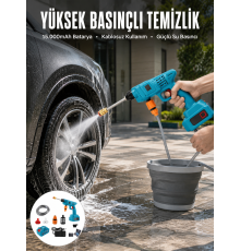 Şarjlı Ve Yüksek Basınçlı Oto Yıkama Makinesi Ve Sulama Tabancası Bahçe Yıkama Makinesi