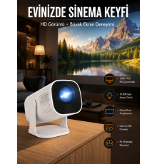 Taşınabilir Sinema Oyun Projektörü Akıllı Projeksiyon Android 11 Yeni Nesil