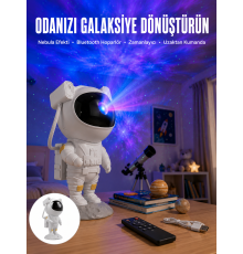 Astronot Bluetooth Hoparlör Gökyüzü Projektör Gece Lambası