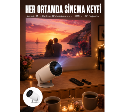 Sevgiliye Özel Hediye Ayaklı Sinema Projektörü Projeksiyon Yeni Nesil