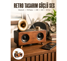 Nostaljik Görünümlü Bluetooth Bağlantılı Speaker