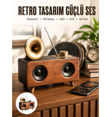 Nostaljik Görünümlü Bluetooth Bağlantılı Speaker