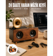 Çalar Radyo Müzik Kutusu Nostaljik Hoparlör Speaker