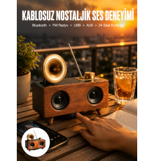 Nostaljik Radyo Bluetooth Bağlantılı Şarjlı Yüksek Ses Kaliteli Yeni Nesil