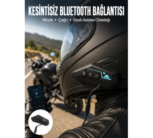 Kask Kulaklık Bluetooth Motosiklet Kulaklık Intercom Su Geçirmez