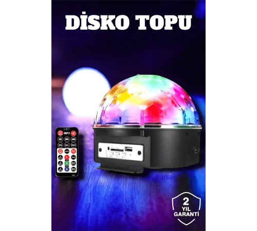Bluetooth ve Uzaktan Kumandalı Çok Renkli Masaüstü Disko Topu