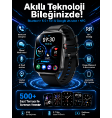 Akıllı Saat Tema Değiştirme Uyku ve Sağlık Takibi Sesli Asistan Bildirim Görme Yeni Nesil