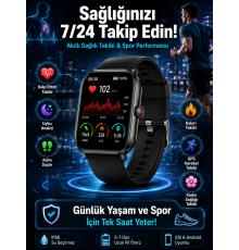 Akıllı Saat Wireless Şarj Yüksek Çözünürlüklü Müzik Dinleme Sesli Cevaplama Yeni Nesil