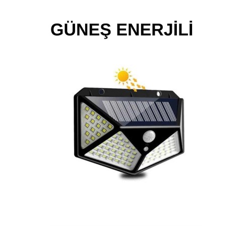 Solar Sensörlü Duvar Lambası Bahçe Lambaso Parlak Beyaz Işık Suya Dayanıklı